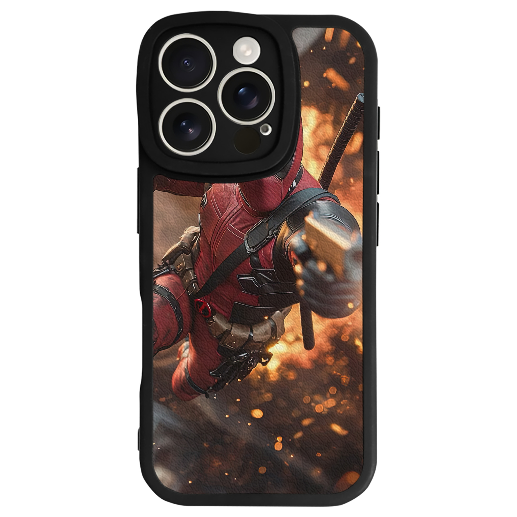 （画像用） Deadpool デッドプール 【iPhone 16シリーズ対応】シリコンスマホケース（レザー調） 材質：シリコン